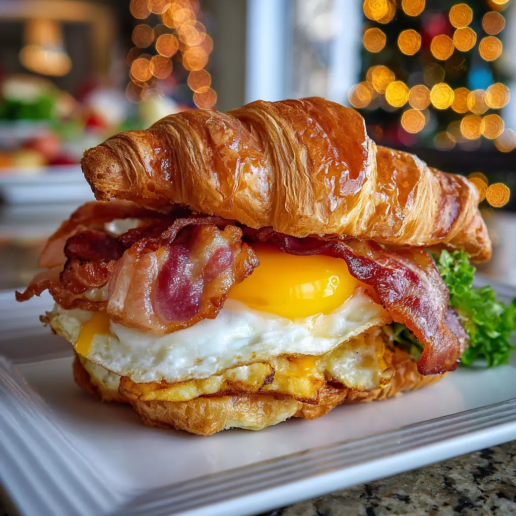 Holiday Croissant Breakfast Sandwiches