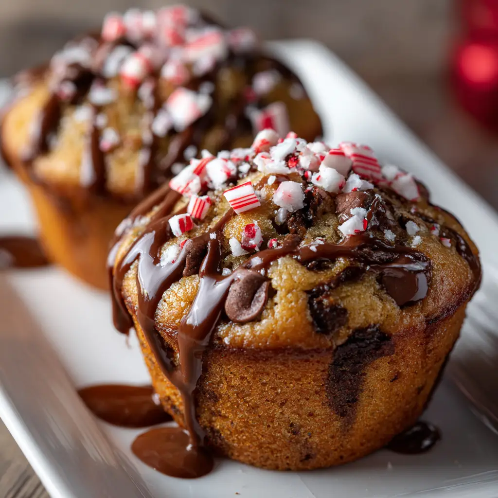 Candy Cane Chocolate Chip Muffins
