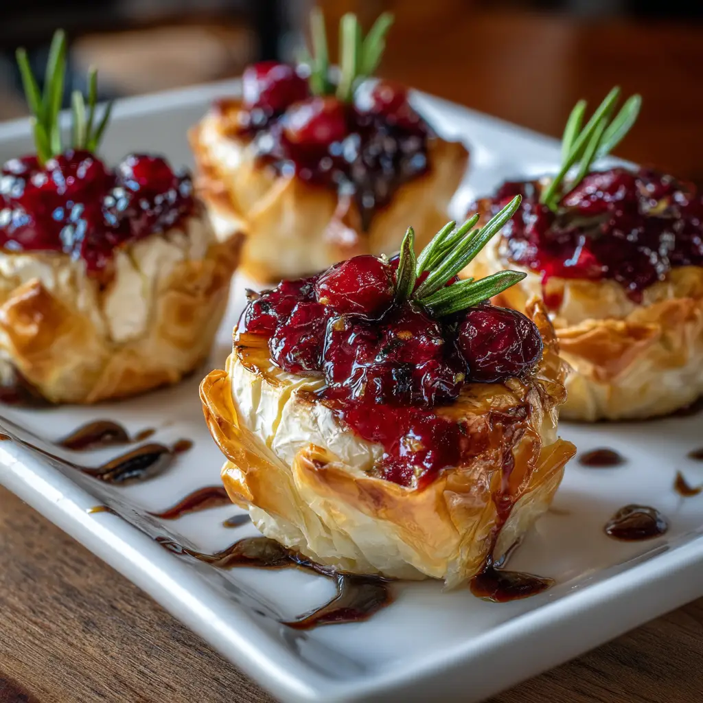 Baked Brie and Cranberry Phyllo Cups