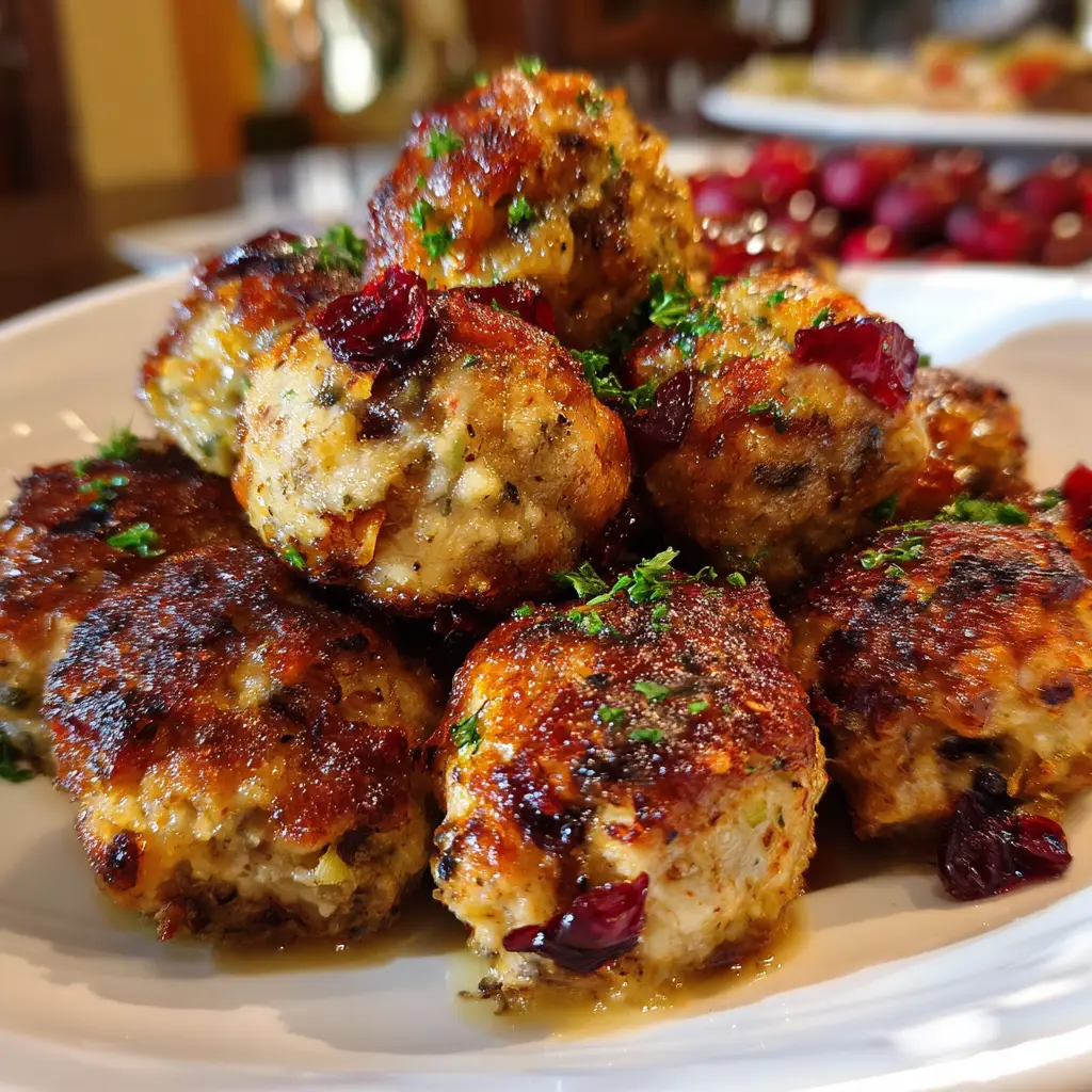 Cranberry Turkey Stuffing Balls