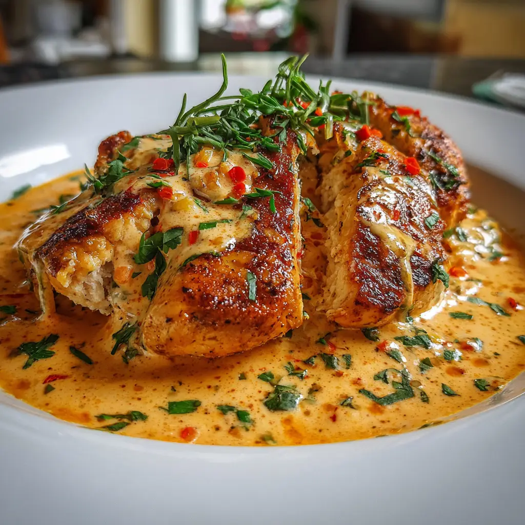 Chicken Fillet in Spicy, Creamy Garlic-Parmesan Sauce