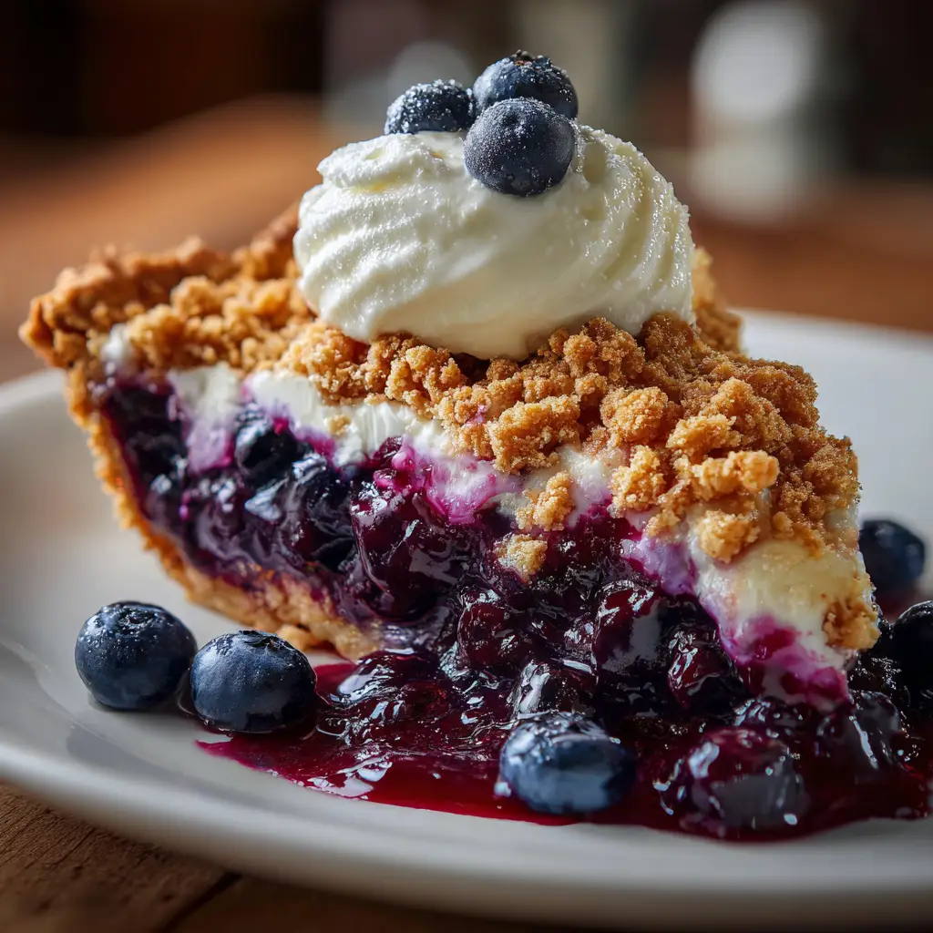 Blueberry Cream Crumble Pie