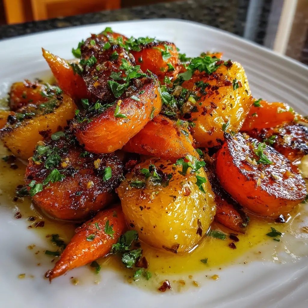 Amazing Maple Dijon Roasted Apples & Carrots