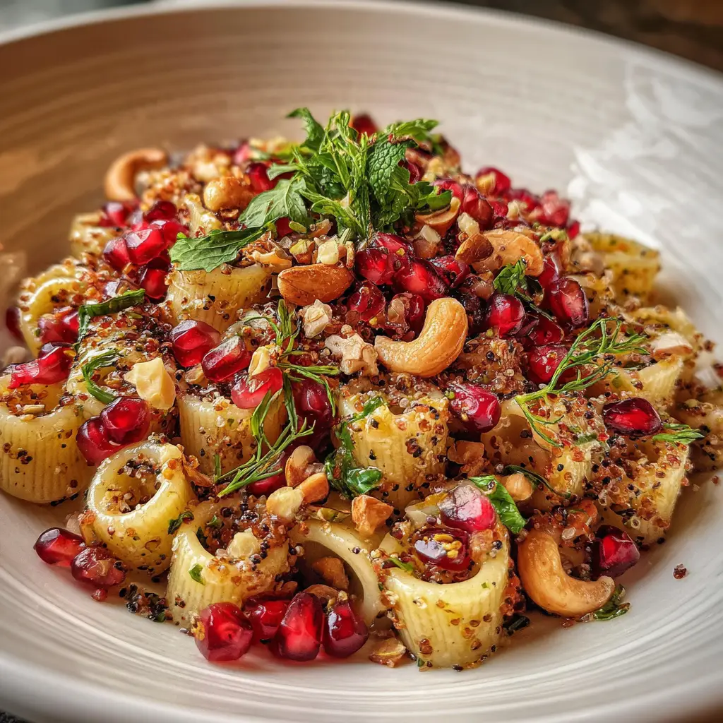 Quinoa Pasta Pomegranate Salad
