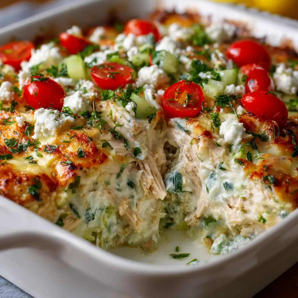 Dump-and-Bake Chicken Tzatziki Casserole