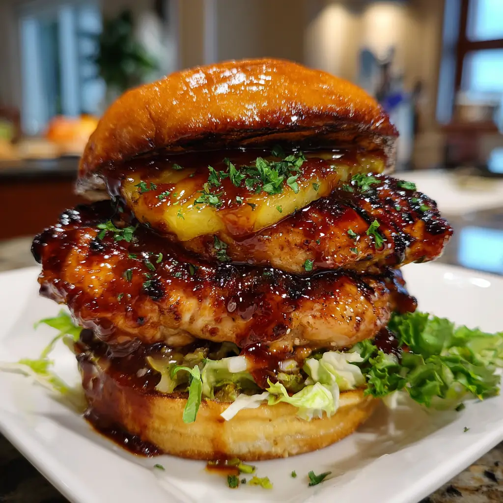 Hawaiian Huli Huli Chicken Stack