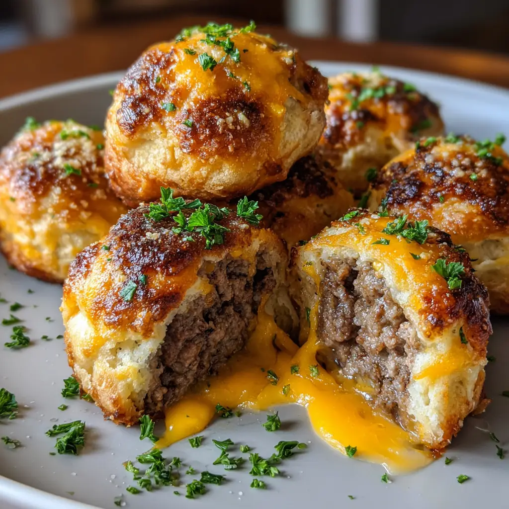 Garlic Parmesan Cheeseburger Bombs