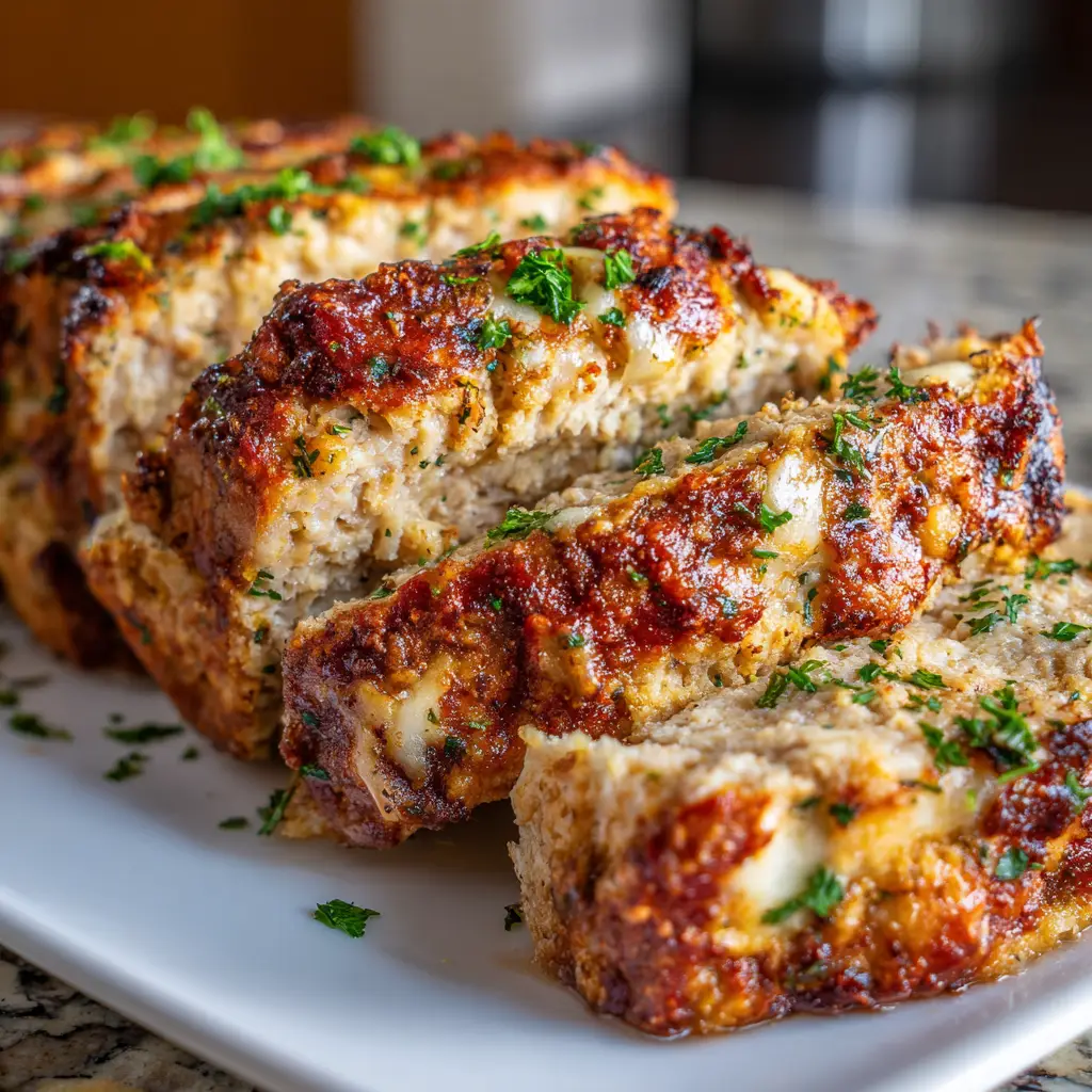 Garlic Parmesan Chicken Meatloaf