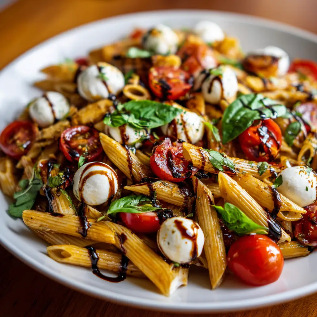 Caprese Pasta Salad with Balsamic Glaze