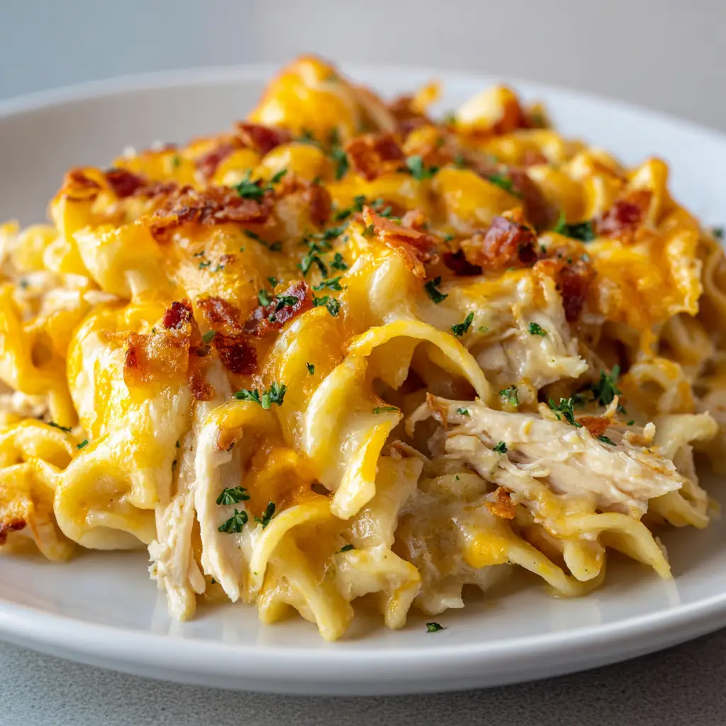 Chicken Cheddar Noodle Bake