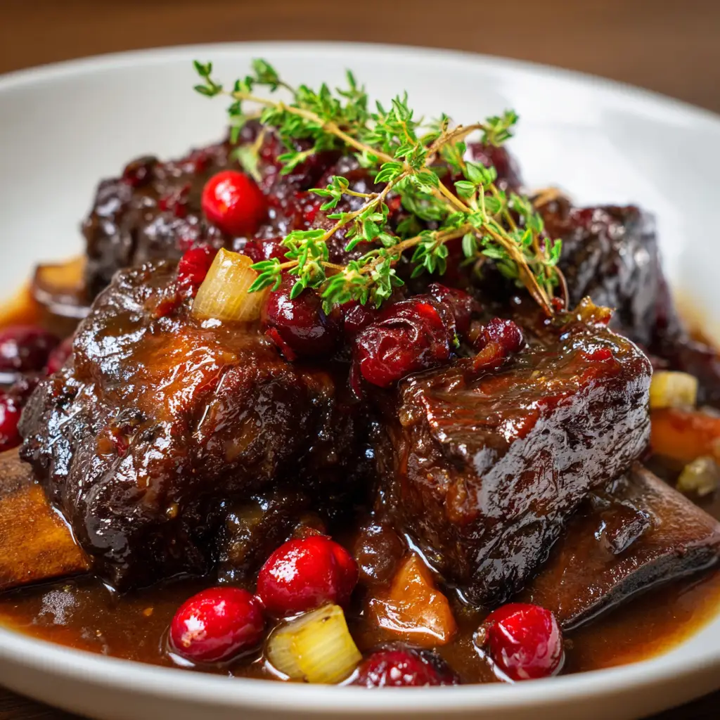 Red Wine Cranberry Braised Short Ribs