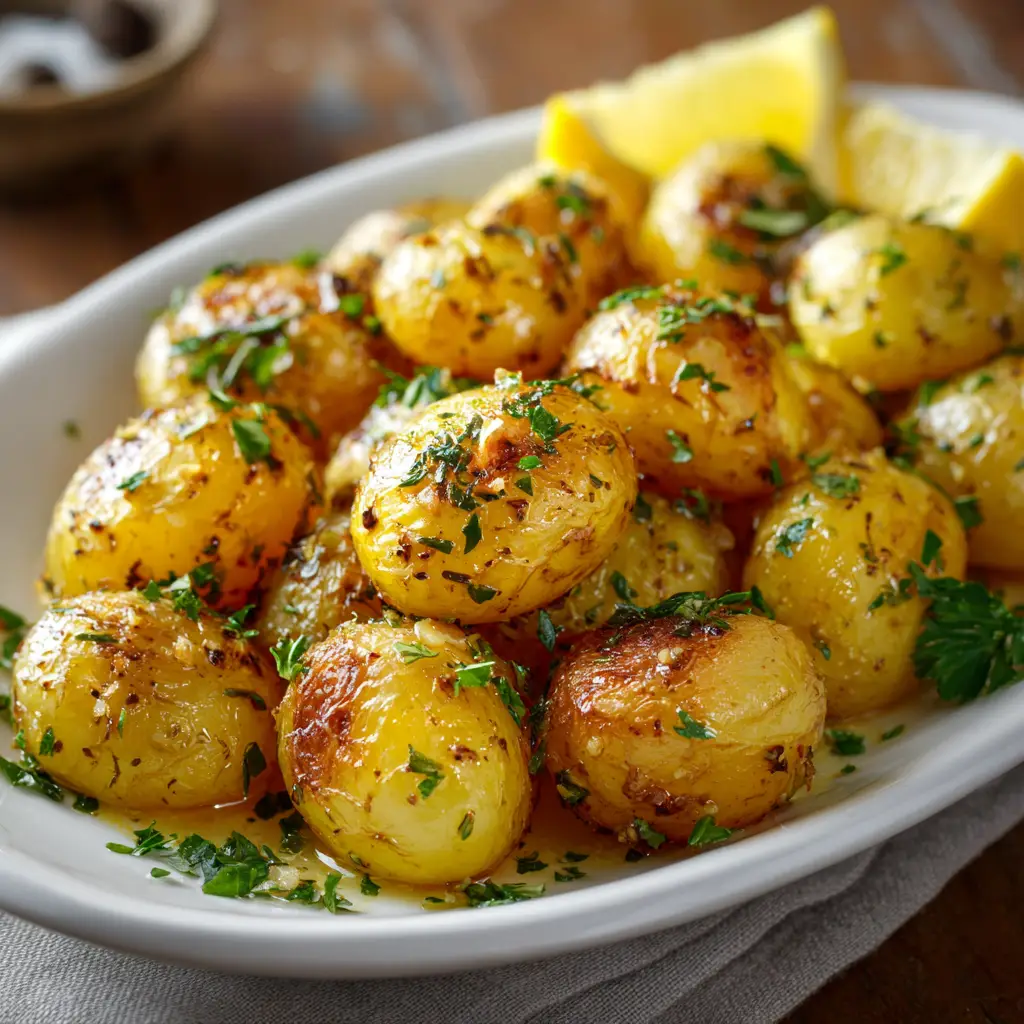 Greek-Style Lemon Potatoes with Garlic &amp; Oregano