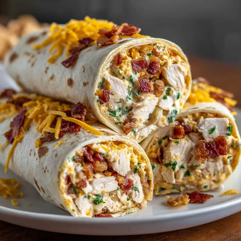 Chicken Bacon Ranch Tortilla Roll-Ups
