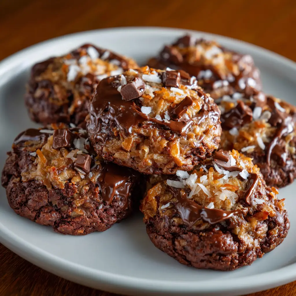 German Chocolate Brownie Cookies