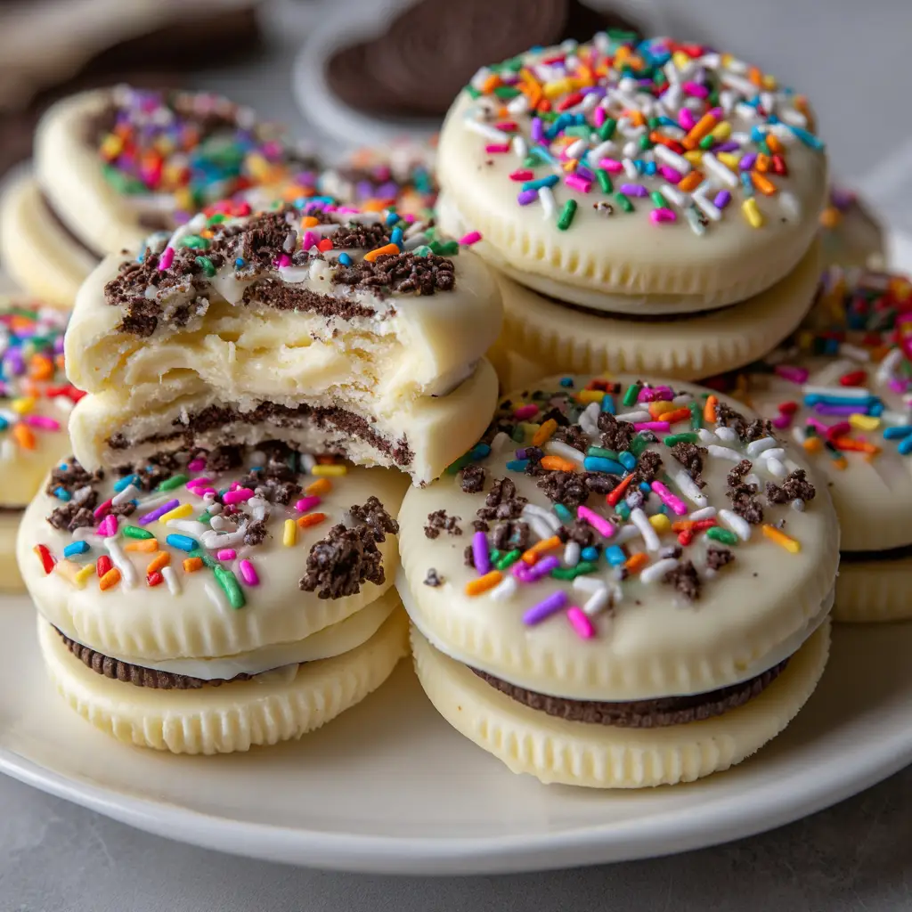 White Chocolate Covered Oreos