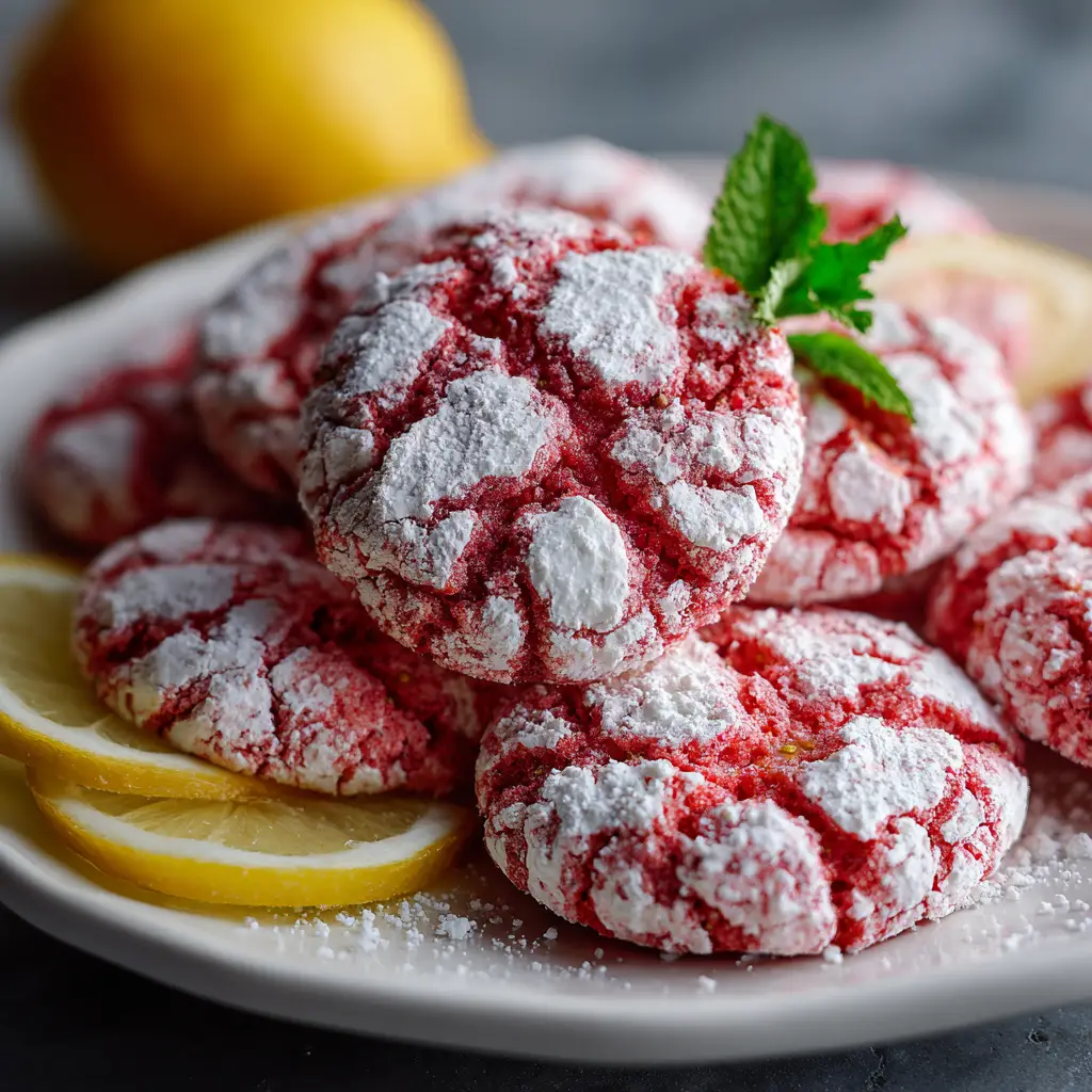 Strawberry Lemonade Crinkle Cookies