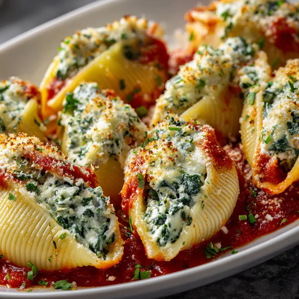 Spinach and Ricotta Stuffed Shells