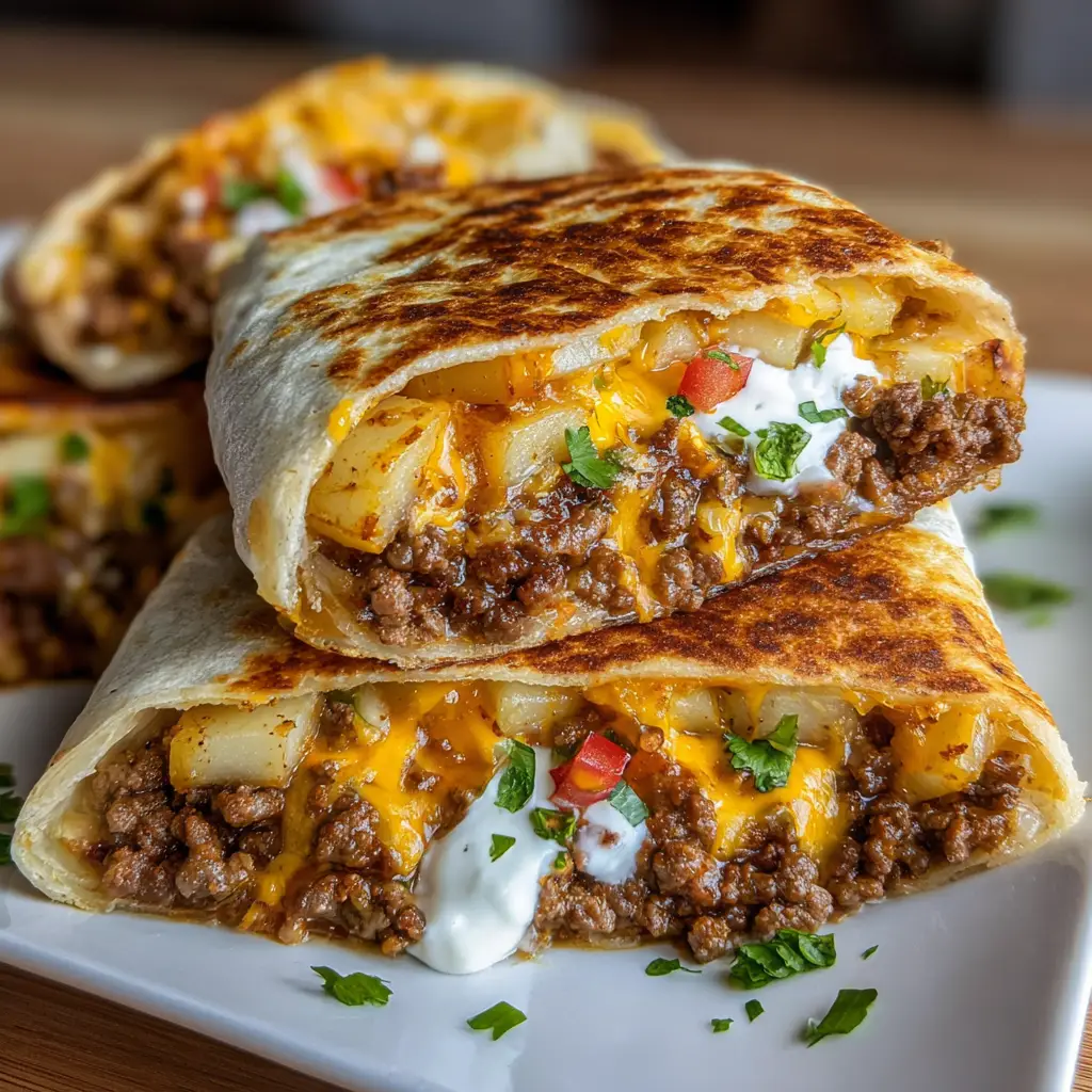 Cheesy Beef &amp; Potato Crunch Wrap