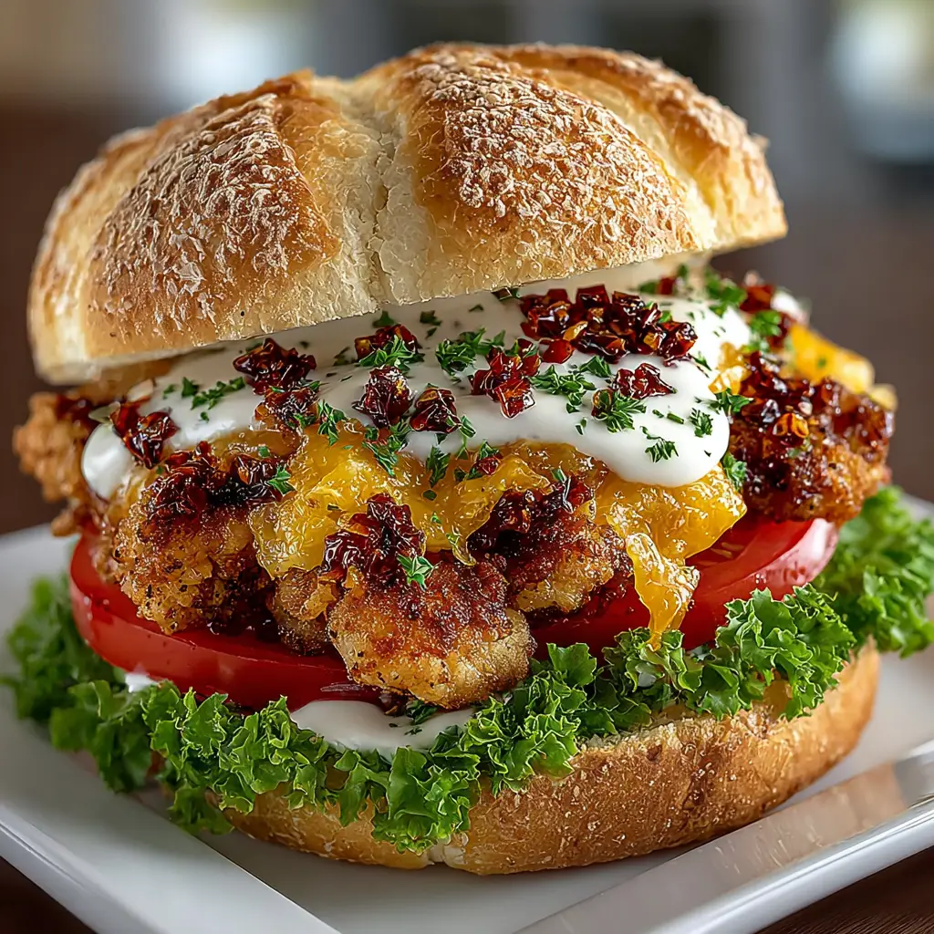 Spicy Chicken Sandwich with Creamy Homemade Sauce