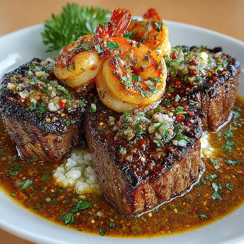 Filet Mignon with Grilled Shrimp & Lobster Sauce