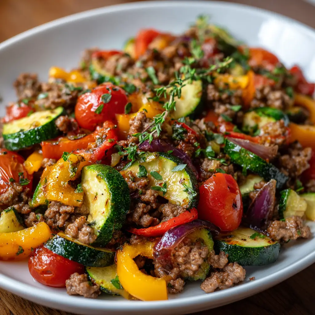 Mediterranean Ground Beef Stir Fry Recipe