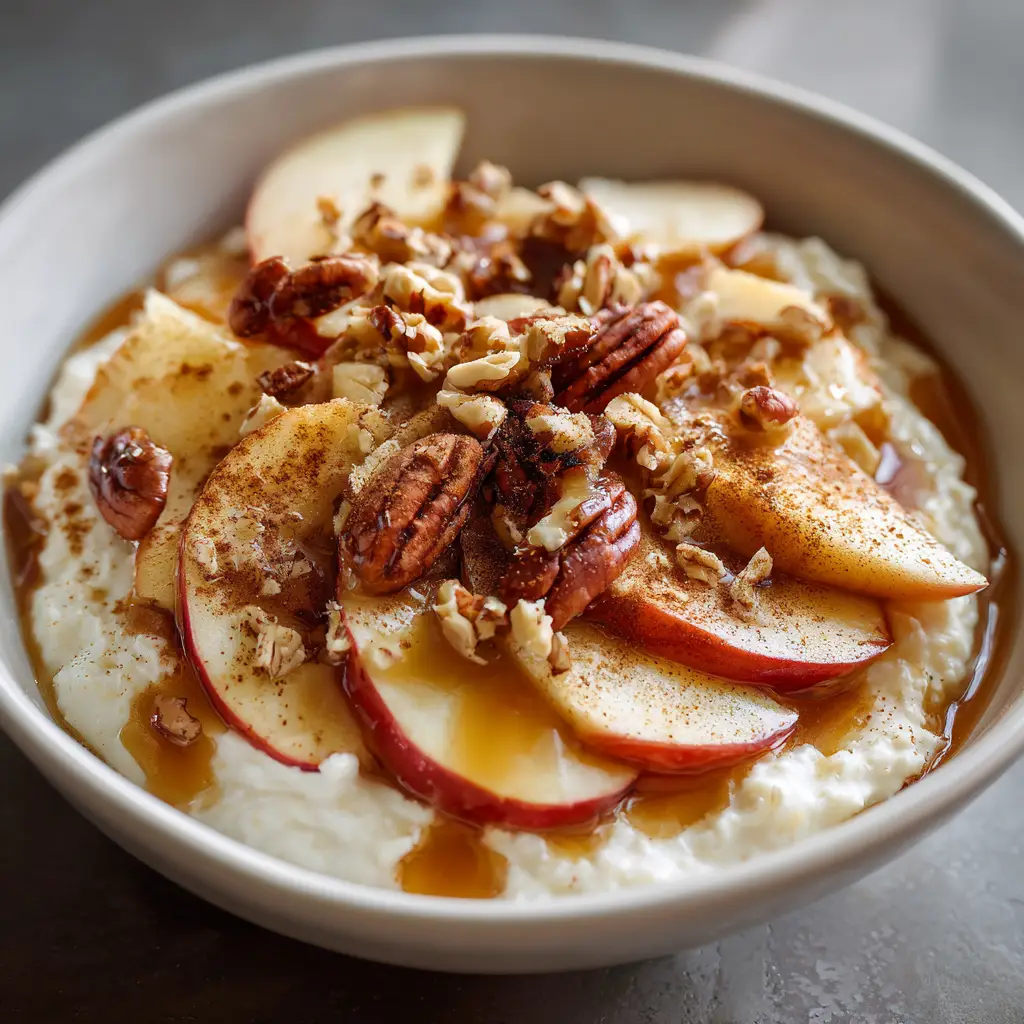 Baked Apple Cinnamon Cottage Cheese Breakfast Bowl