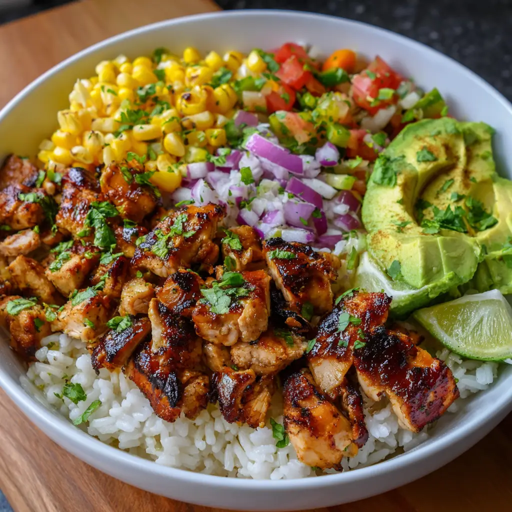Street Corn Chicken Rice Bowl