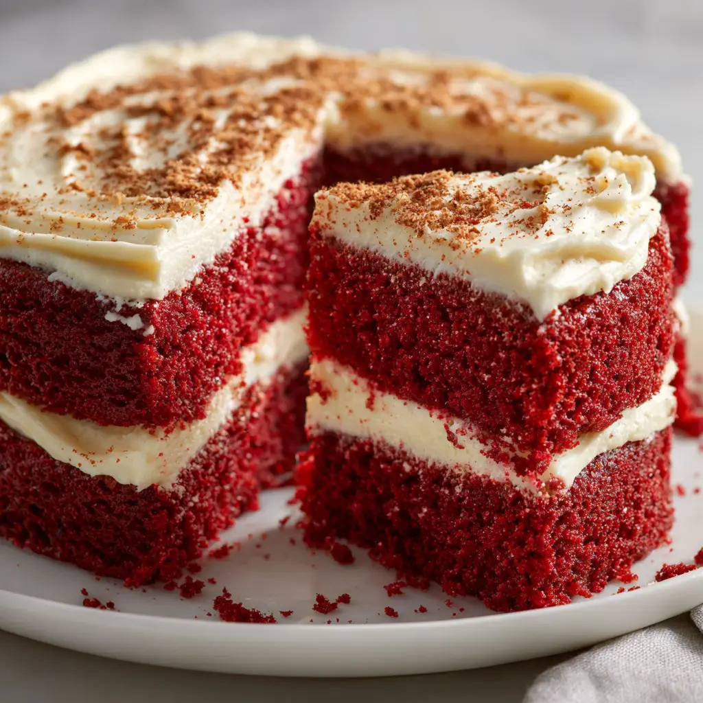 Red Velvet Honeybun Cake with Cinnamon Cream Cheese Icing
