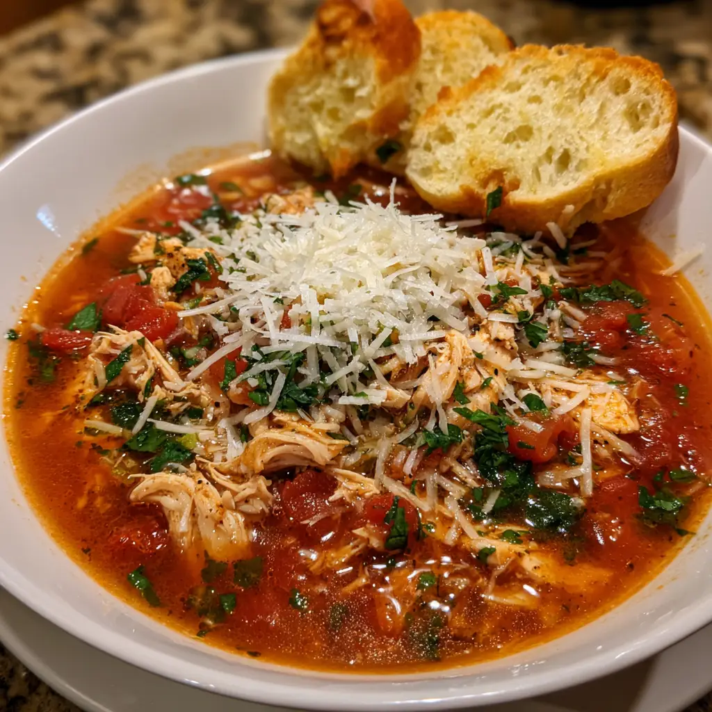 Grilled Chicken Parmesan Soup