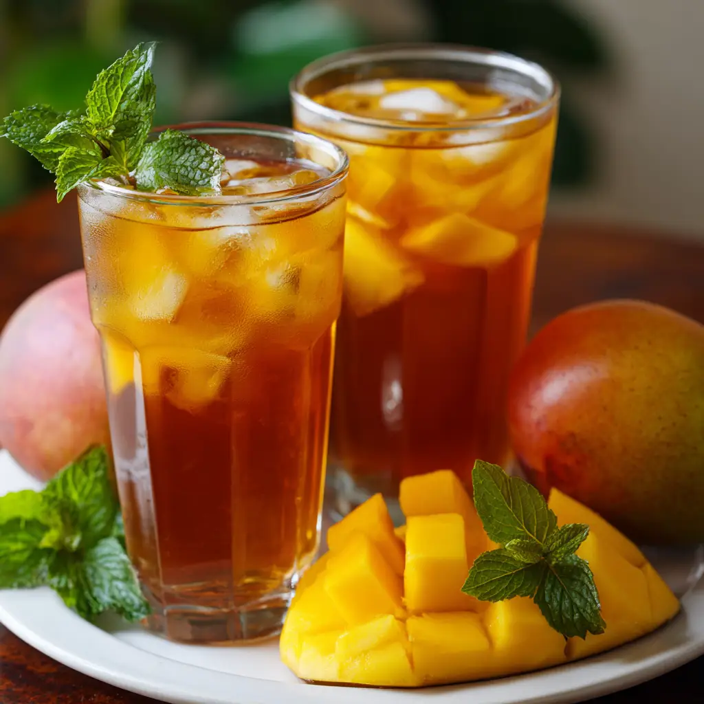 Homemade Mango Iced Tea