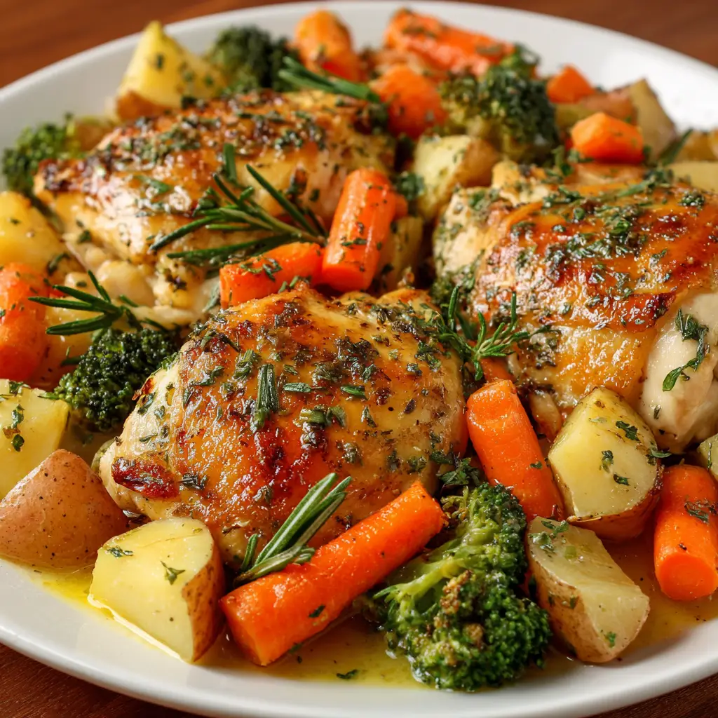 Slow Cooker Garlic Butter Chicken and Veggies