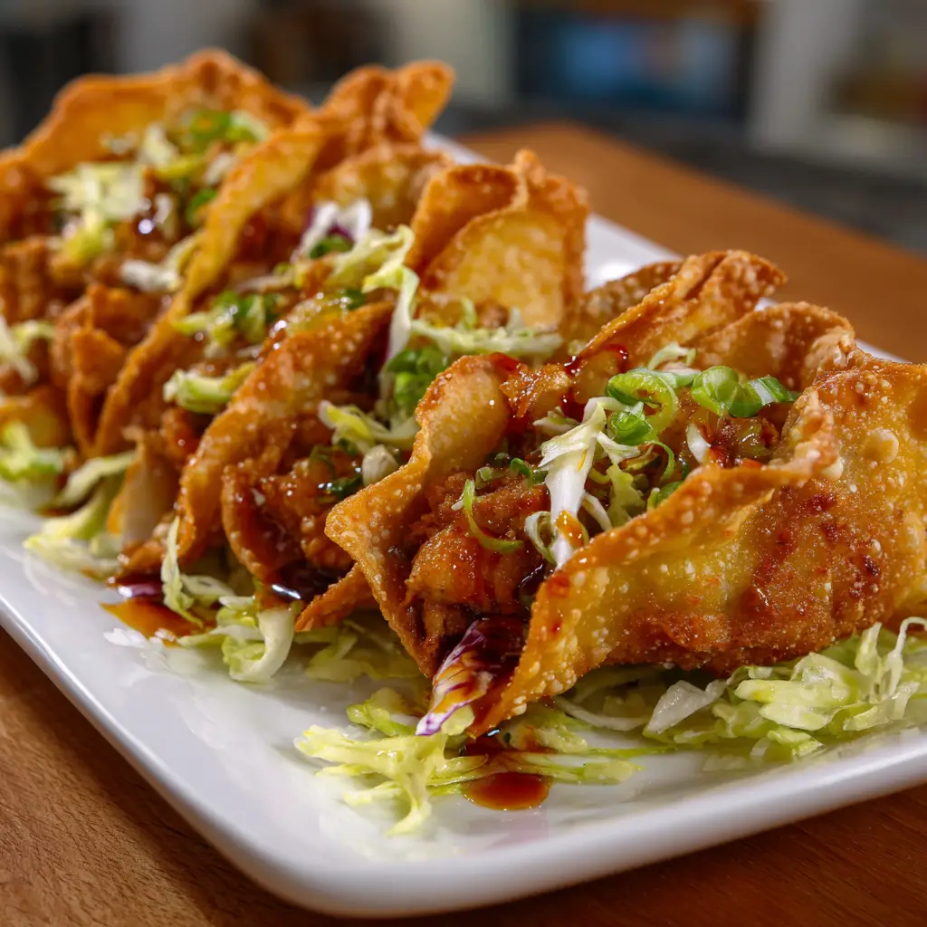 Crispy Chicken Wonton Tacos