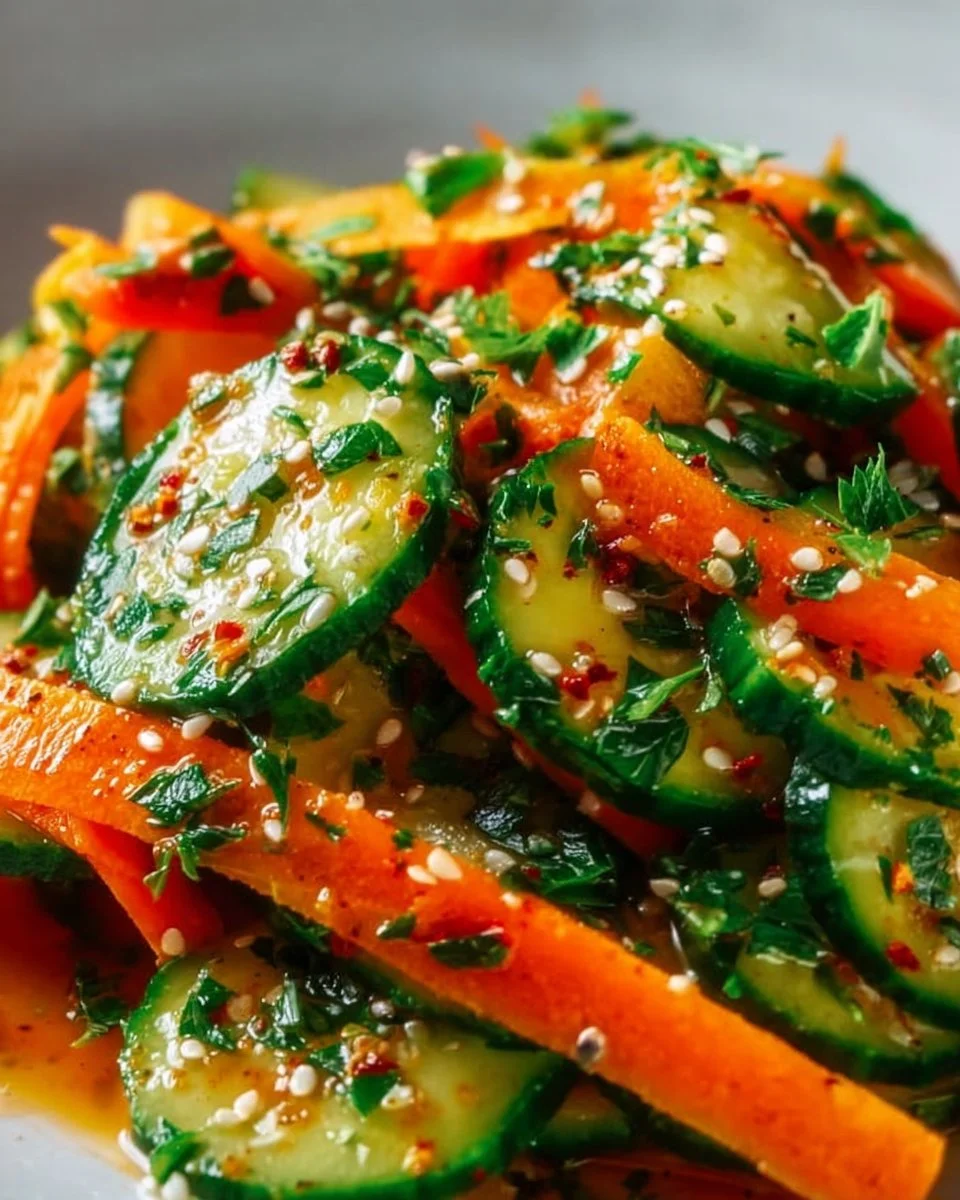 Cucumber Carrot Salad (15 Minutes, Big Crunch!)