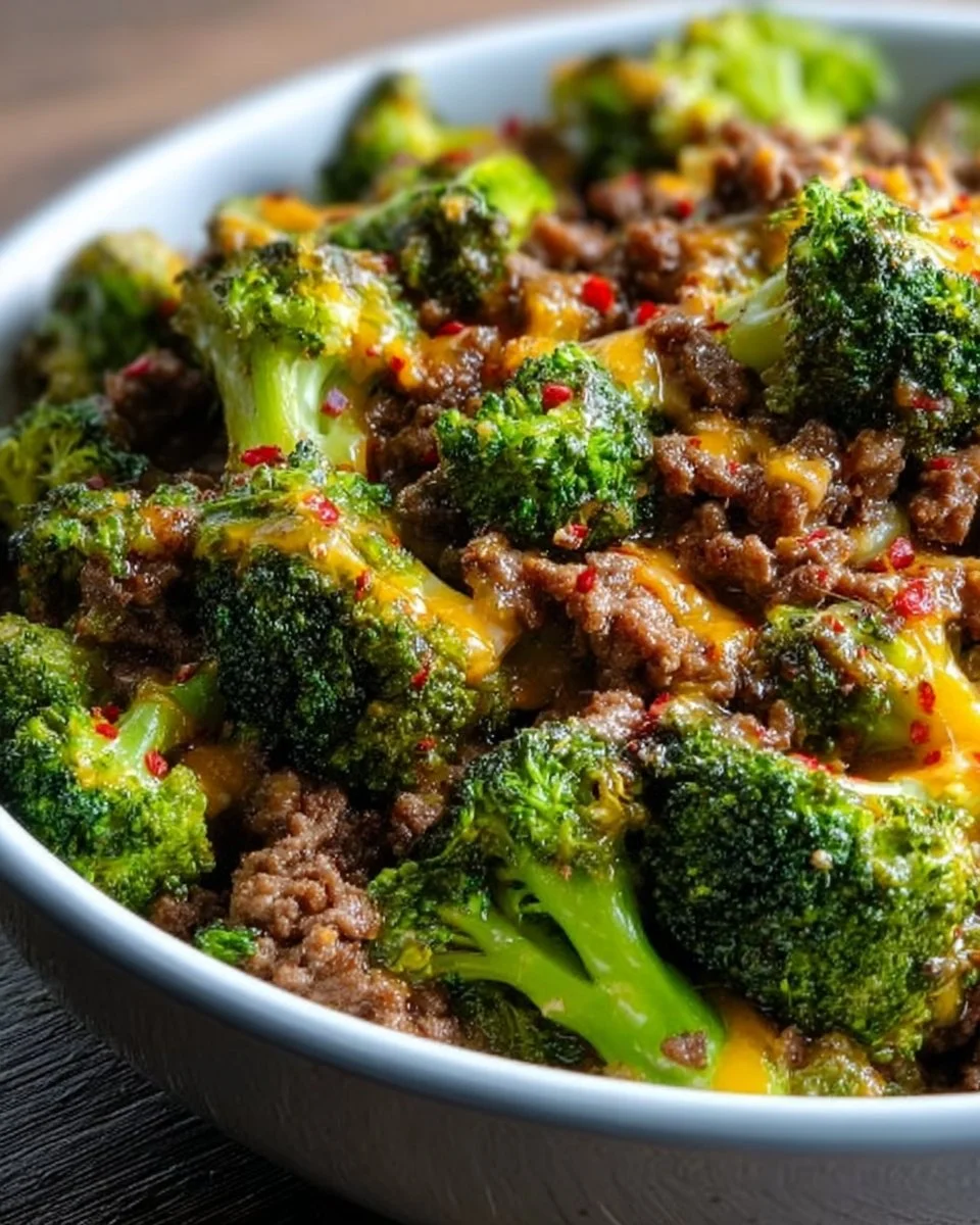 Keto Hamburger Broccoli Skillet