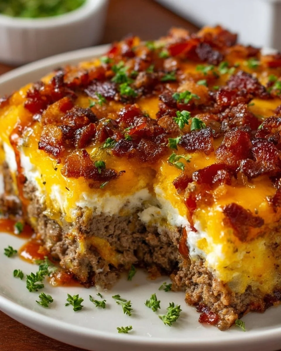 Low-Carb Bacon Cheeseburger Casserole