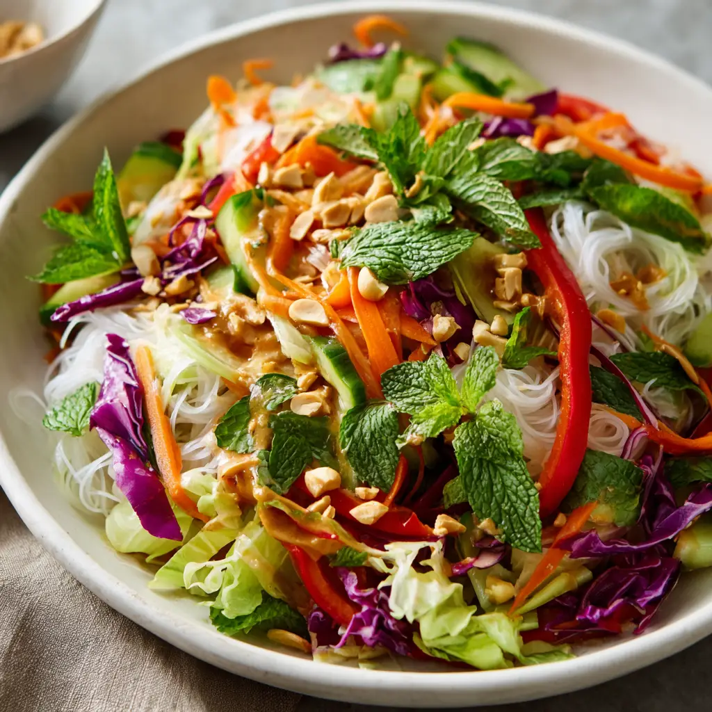 Spring Roll Salad with Peanut Dressing