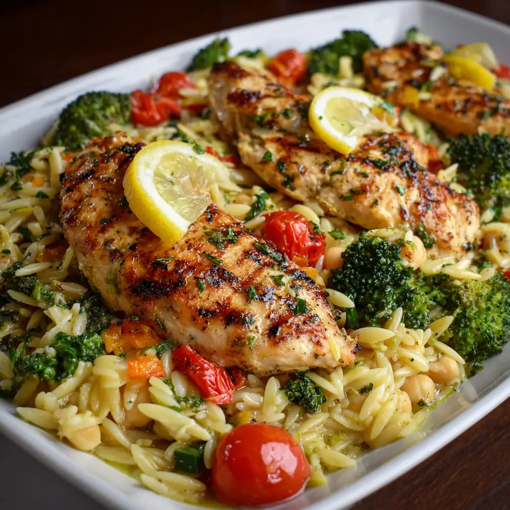 Lemon Chicken and Veggie Orzo
