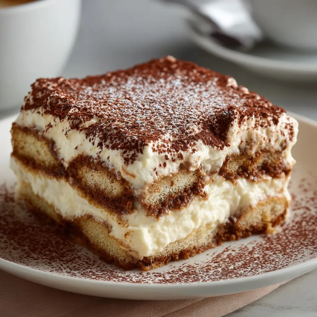 Creamy Cocoa Tiramisu Slice